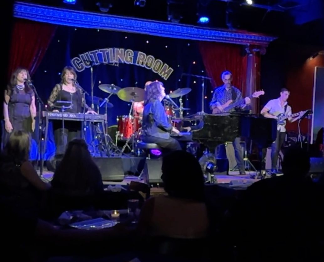 Beth on stage with the Bob Malone Band at The Cutting Room